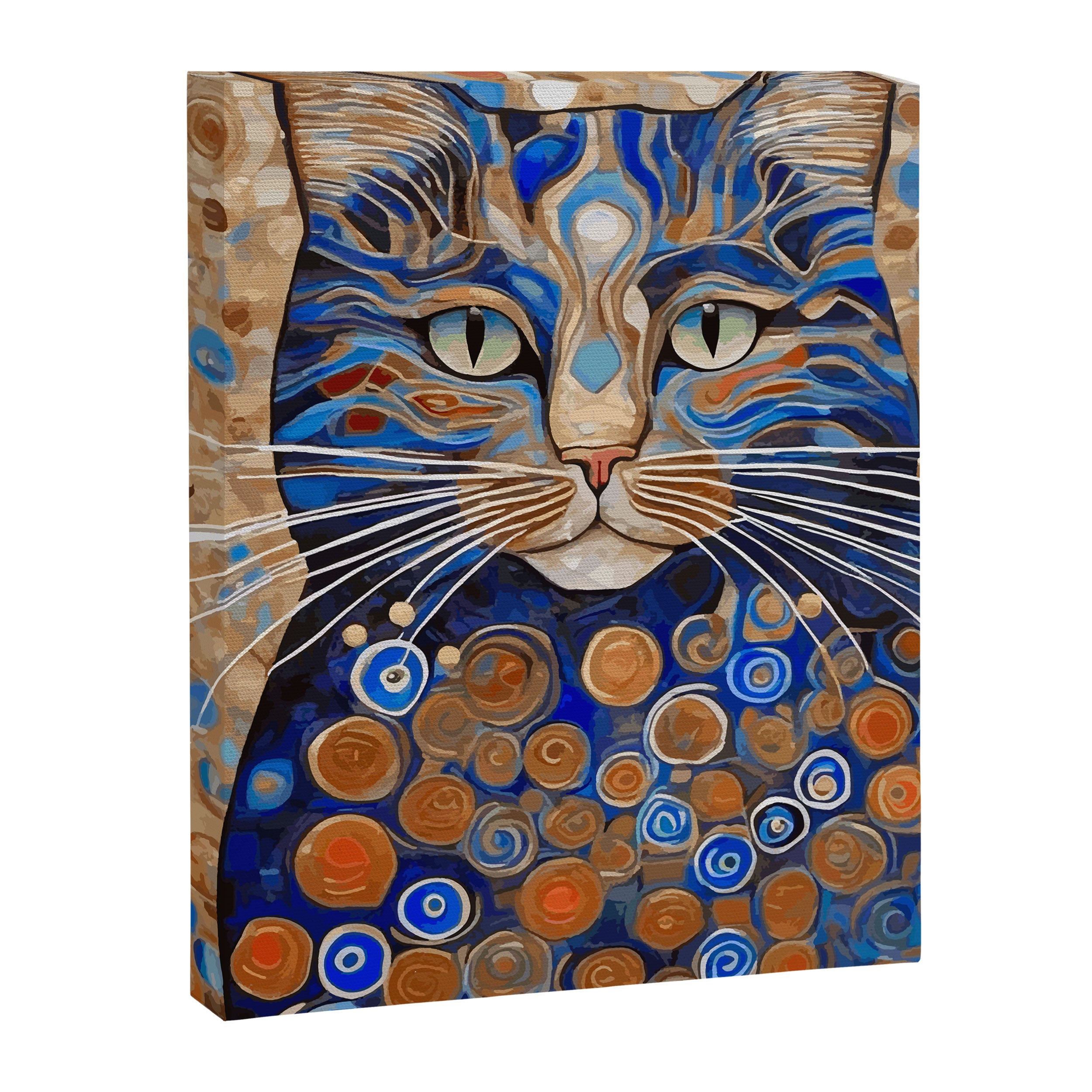 Klimt Cat with Garden Flowers Canvas Print Gallery Image 8