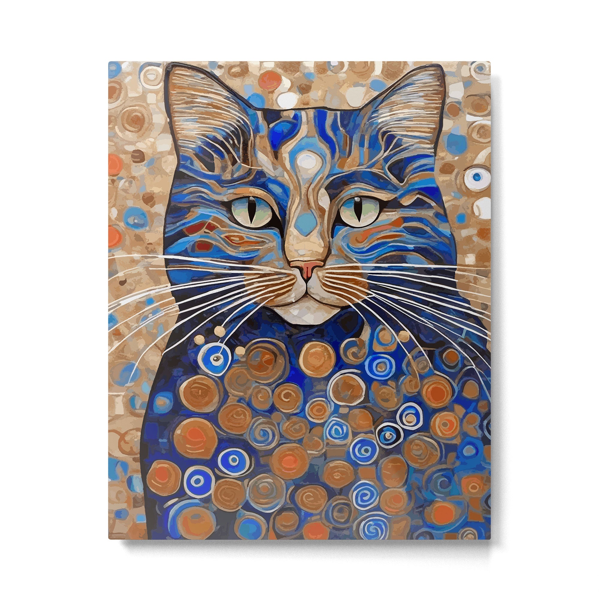 Klimt Cat with Garden Flowers Metal Print Gallery Image 6