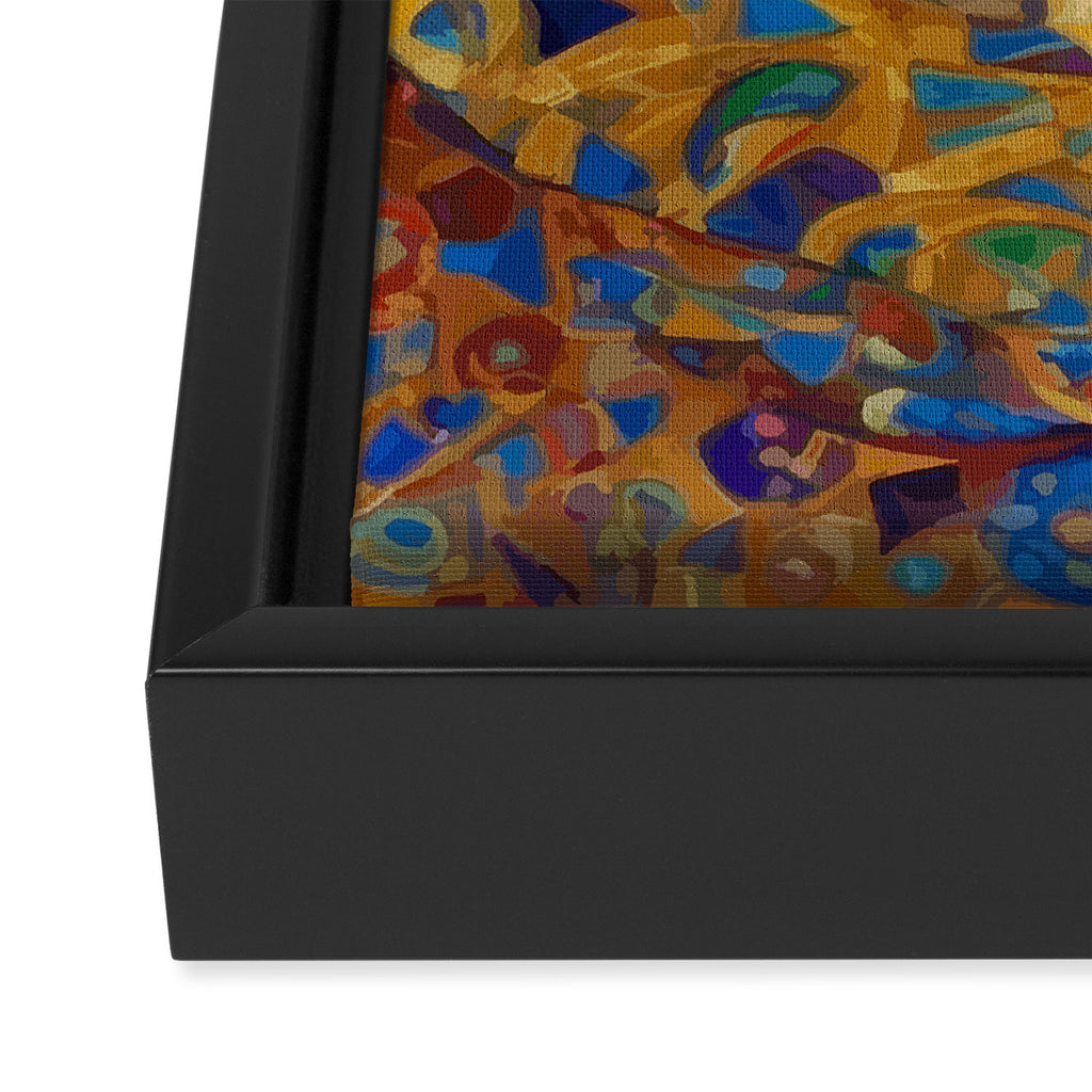 Klimt Cat with Green Eyes and a Colorful Scarf Framed Canvas Print Gallery Image 3