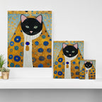 Klimt Cat with Green Eyes and Warm Shawl Canvas Print Gallery Image 3