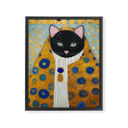 Klimt Cat with Green Eyes and Warm Shawl Framed Canvas Print Gallery Image 8