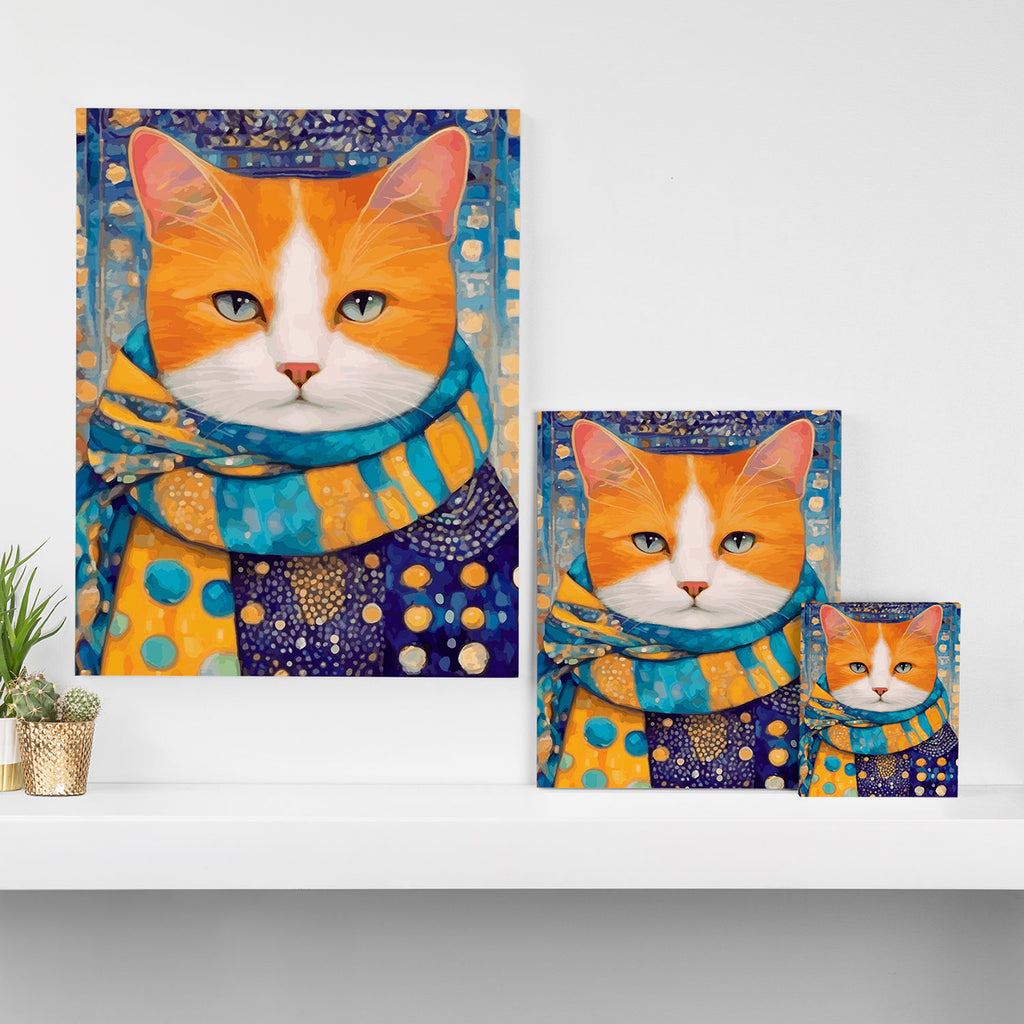 Klimt Cat with Green Eyes in the City Canvas Print Gallery Image 3