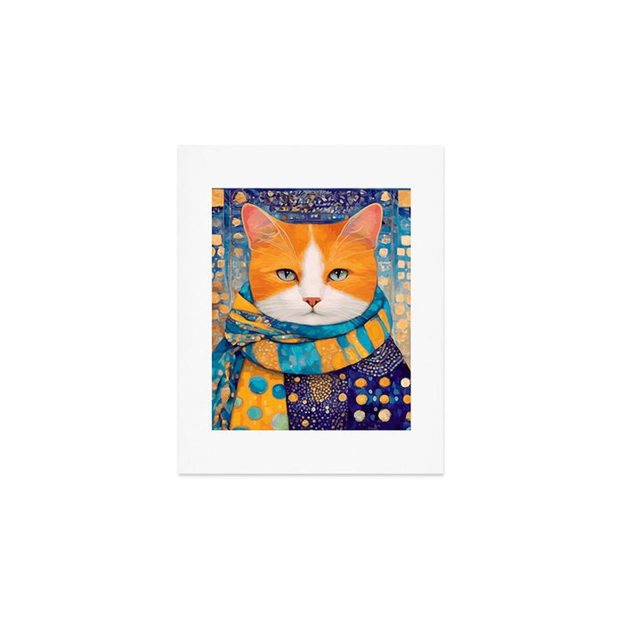 Klimt Cat with Green Eyes in the City Art Print Gallery Image 1