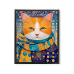 Klimt Cat with Green Eyes in the City Framed Canvas Print Gallery Image 3