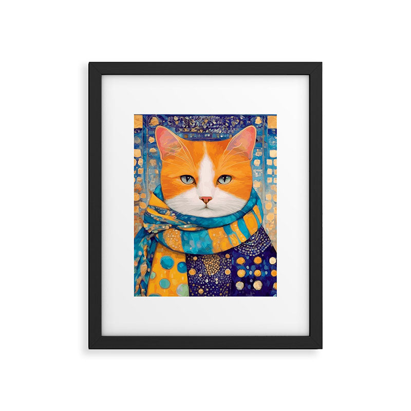 Klimt Cat with Green Eyes in the City Framed Art Print Gallery Image 6