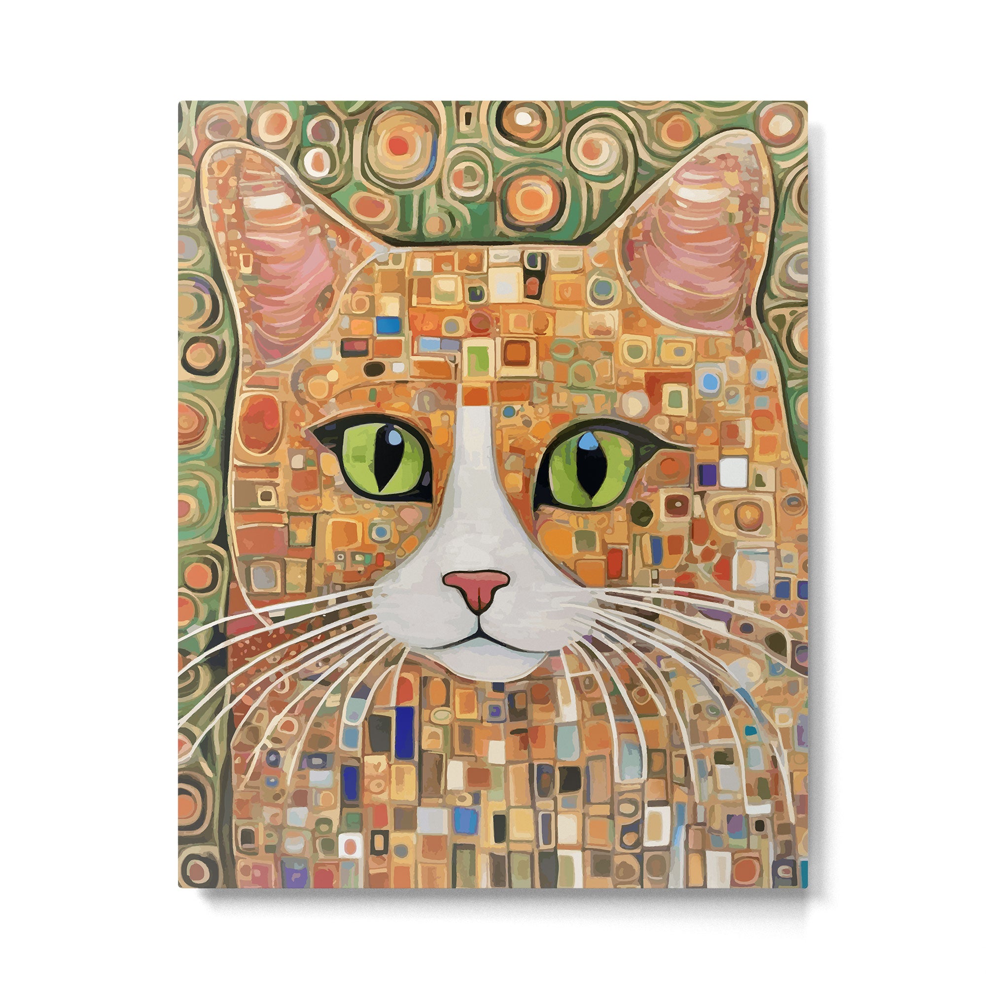 Klimt Cat with Green Eyes Metal Print Gallery Image 6