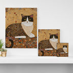 Klimt Cat with Ivory Scarf Canvas Print Gallery Image 3