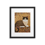 Klimt Cat with Ivory Scarf Framed Art Print Gallery Image 6