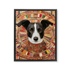 Klimt Dog Art Painting with Colorful Geometric Patterns Framed Canvas Print Gallery Image 3