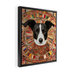 Klimt Dog Art Painting with Colorful Geometric Patterns Framed Canvas Print Gallery Image 2