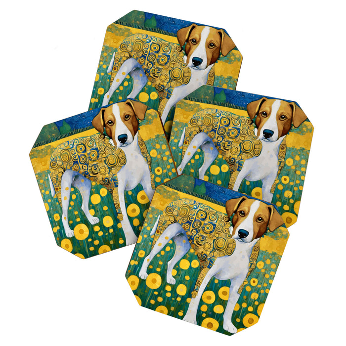 Klimt Dog in Flower Garden Landscape  Coaster Gallery Image 1