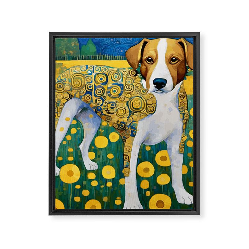Klimt Dog in Flower Garden Landscape  Framed Canvas Print Gallery Image 8