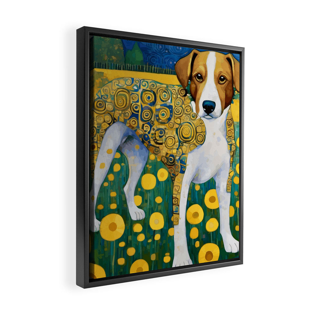Klimt Dog in Flower Garden Landscape  Framed Canvas Print Gallery Image 2