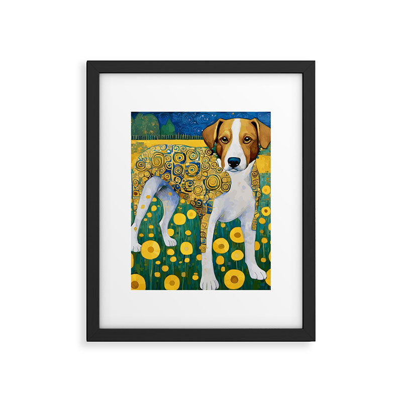 Klimt Dog in Flower Garden Landscape  Framed Art Print Gallery Image 6