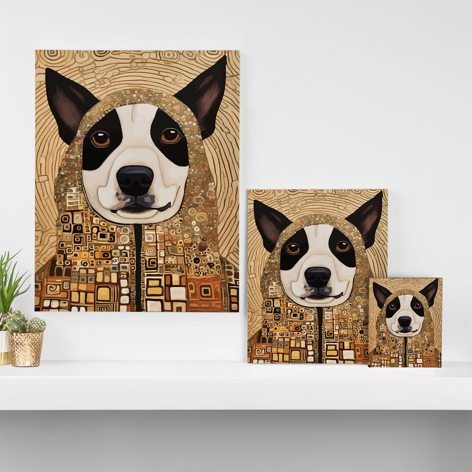 Klimt Dog with Beautiful Geometric Hoody Canvas Print Gallery Image 3