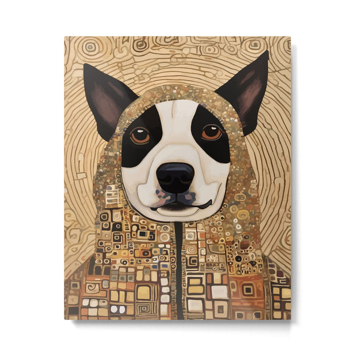 Klimt Dog with Beautiful Geometric Hoody Metal Print Gallery Image 1