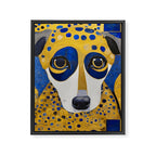 Klimt Dog with Blue and Gold Spots Framed Canvas Print Gallery Image 8