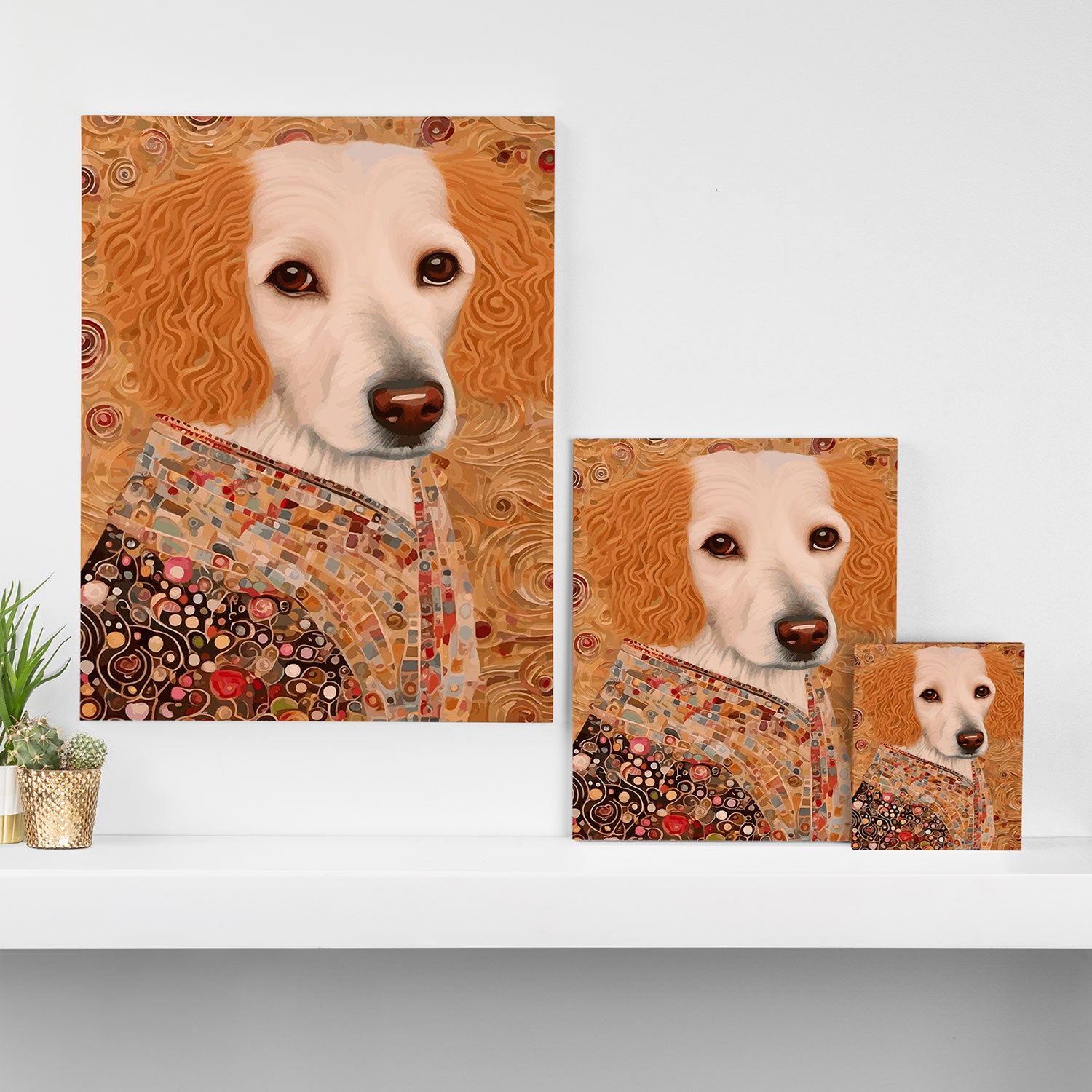Klimt Dog with Brown Eyes Canvas Print Gallery Image 3