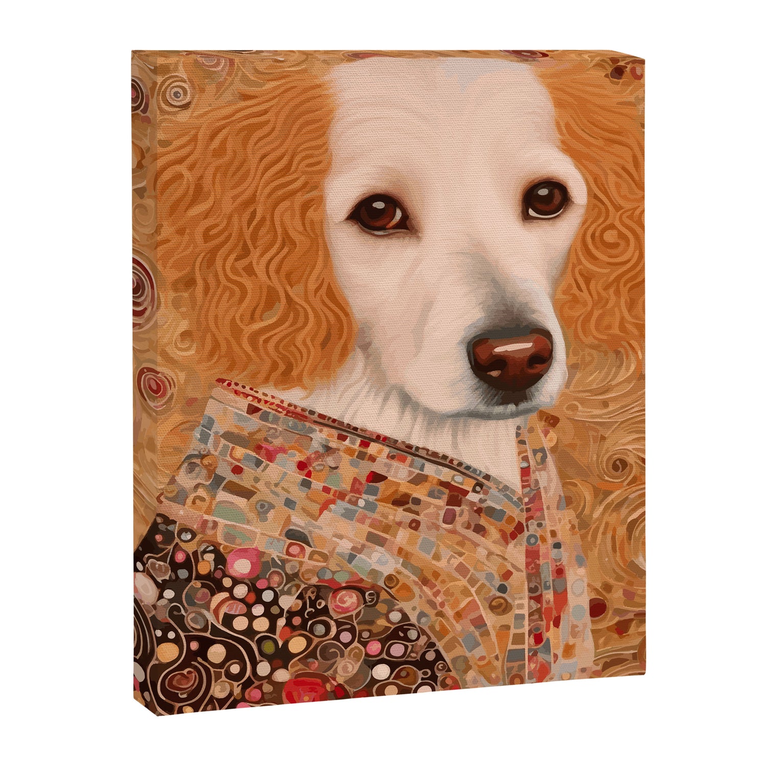 Klimt Dog with Brown Eyes Canvas Print Gallery Image 3