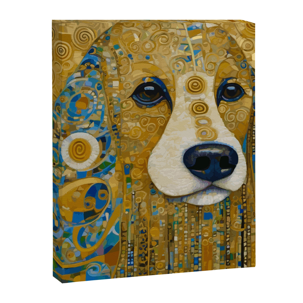 Klimt Dog with Brown Eyes Canvas Print Gallery Image 3