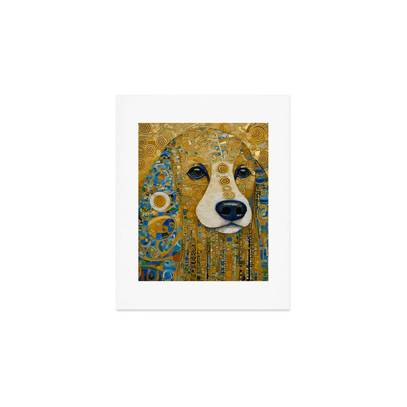 Klimt Dog with Brown Eyes Art Print Gallery Image 1