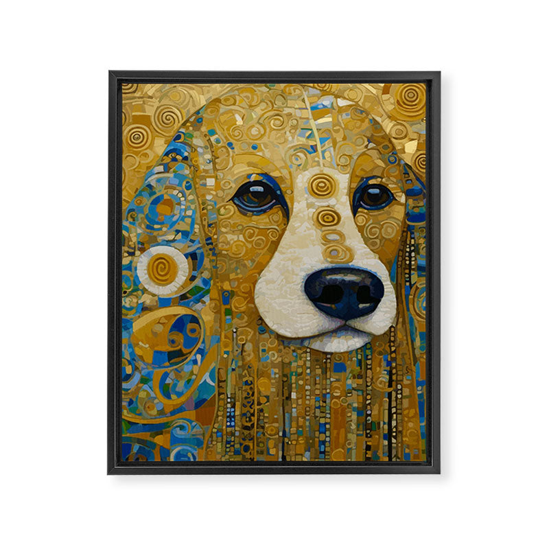 Klimt Dog with Brown Eyes Framed Canvas Print Gallery Image 8