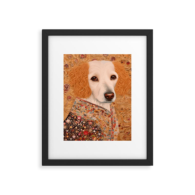 Klimt Dog with Brown Eyes Framed Art Print Gallery Image 6