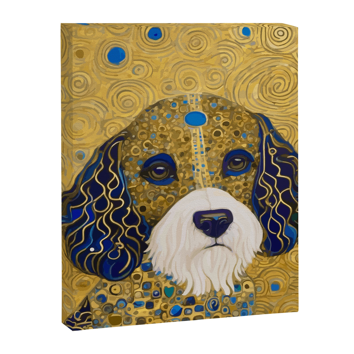 Klimt Dog with Colorful Ears Canvas Print Gallery Image 8