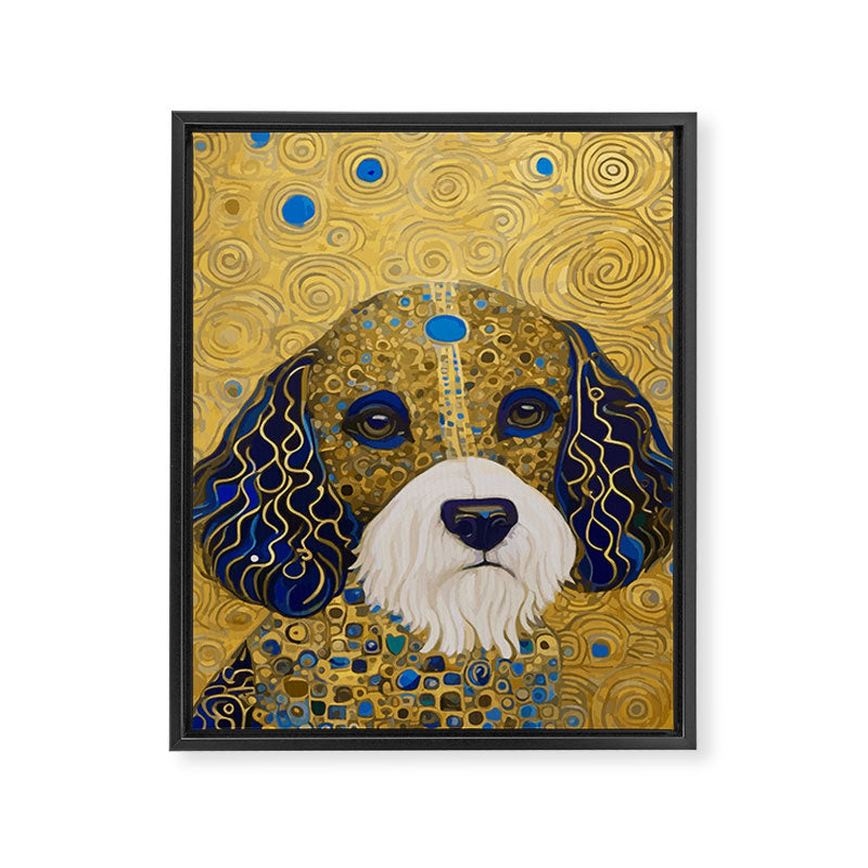 Klimt Dog with Colorful Ears Framed Canvas Print Gallery Image 3