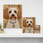 Klimt Dog with Colorful Geometric Background  Canvas Print Gallery Image 3
