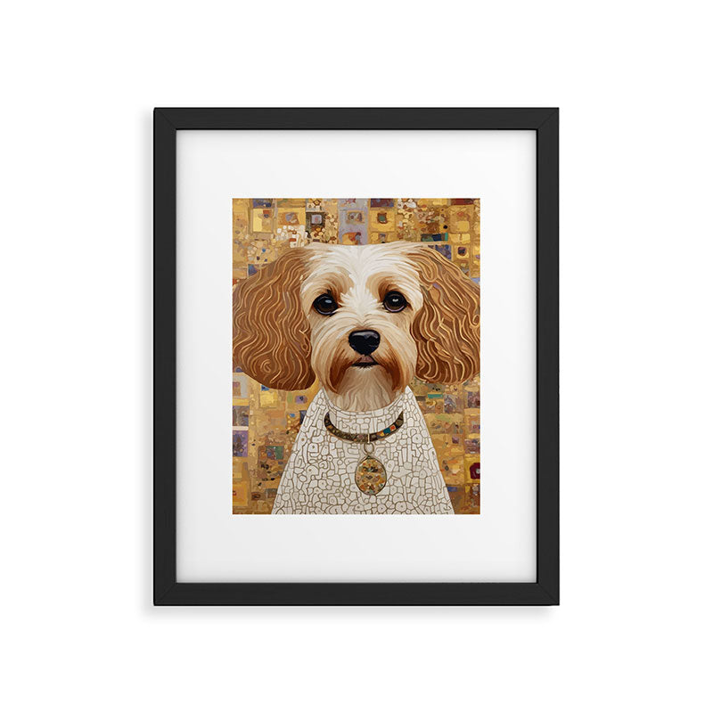 Klimt Dog with Colorful Geometric Background  Framed Art Print Gallery Image 6
