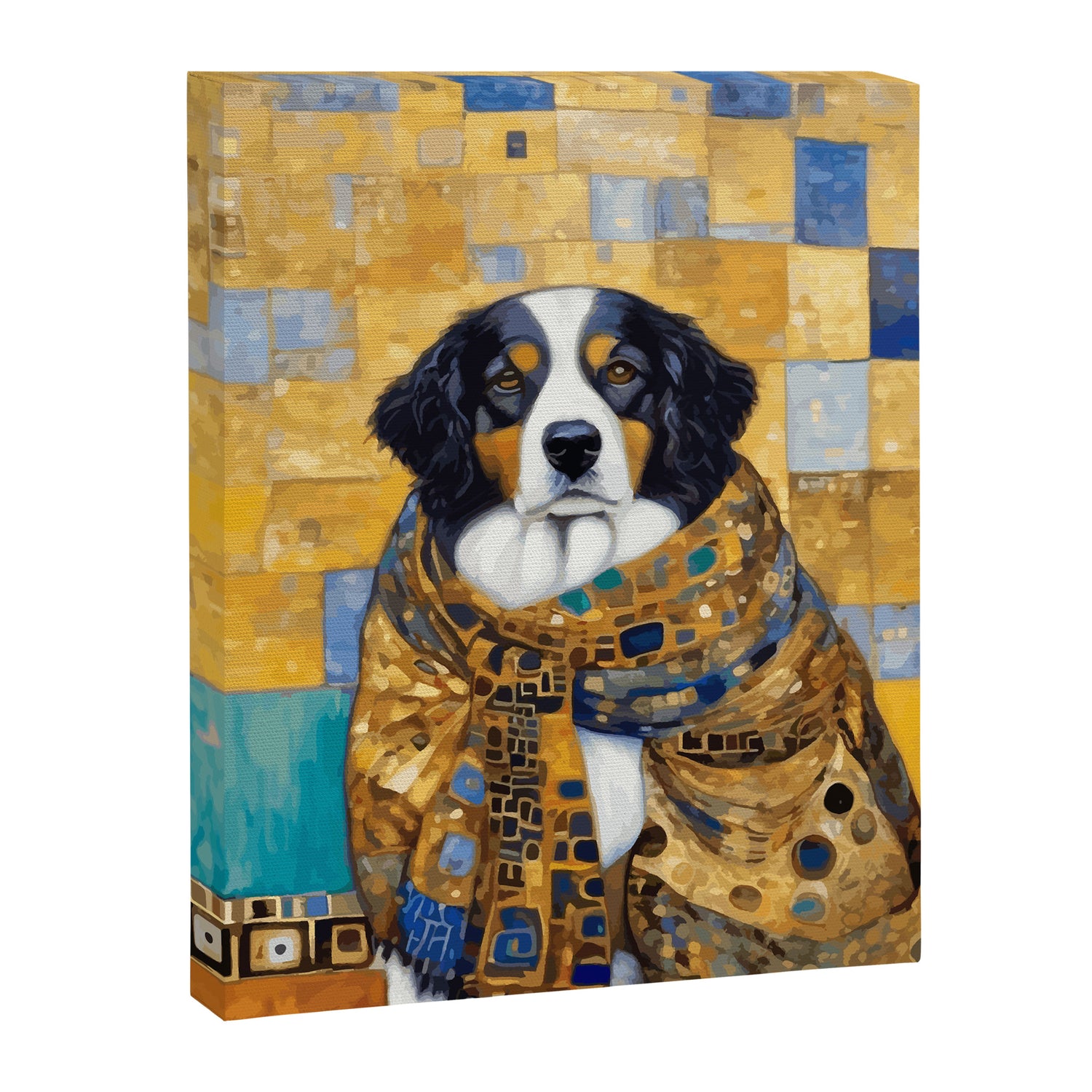 Klimt Dog with Colorful Shawl Canvas Print Gallery Image 3