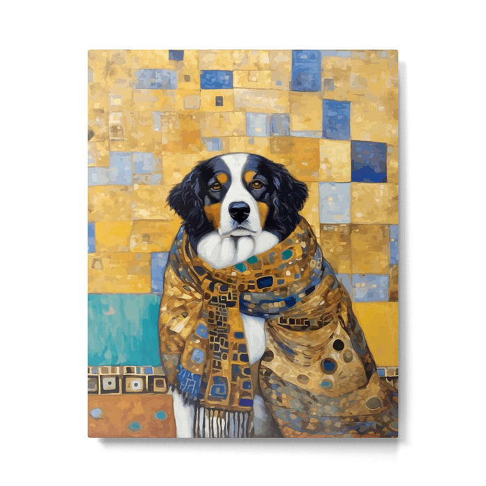 Klimt Dog with Colorful Shawl Metal Print Gallery Image 1