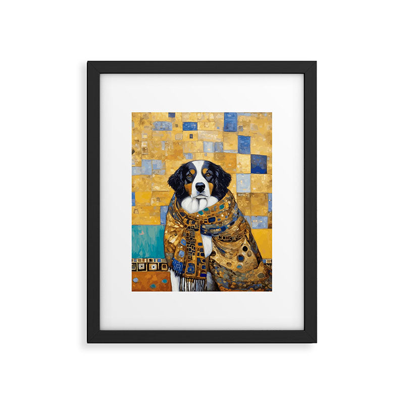 Klimt Dog with Colorful Shawl Framed Art Print Gallery Image 6