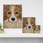 Klimt Dog with Curly Brown Hair Canvas Print Gallery Image 3