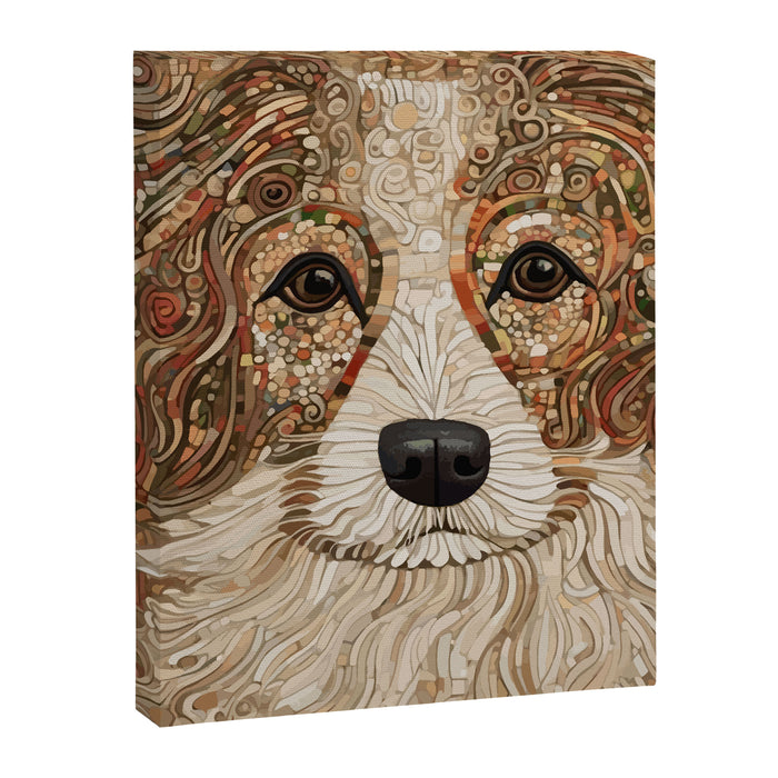 Klimt Dog with Curly Brown Hair Canvas Print Gallery Image 1