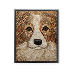 Klimt Dog with Curly Brown Hair Framed Canvas Print Gallery Image 3