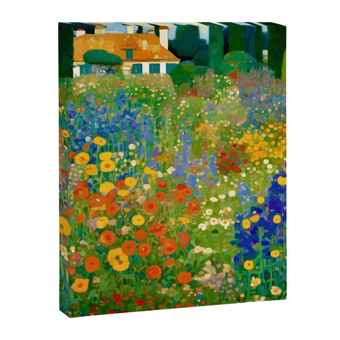 Klimt Flower Garden Colorful Landscape Canvas Print Gallery Image 1