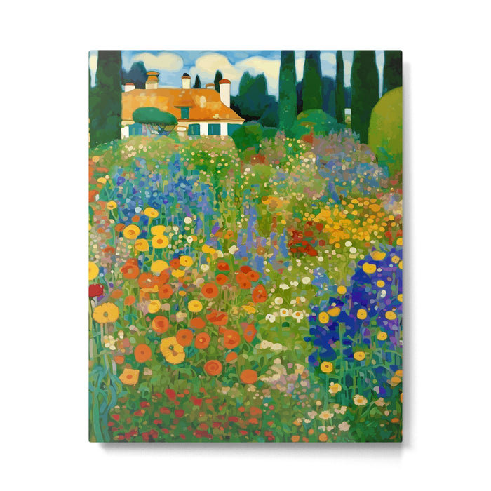 Klimt Flower Garden Colorful Landscape Metal Print Gallery Image 1