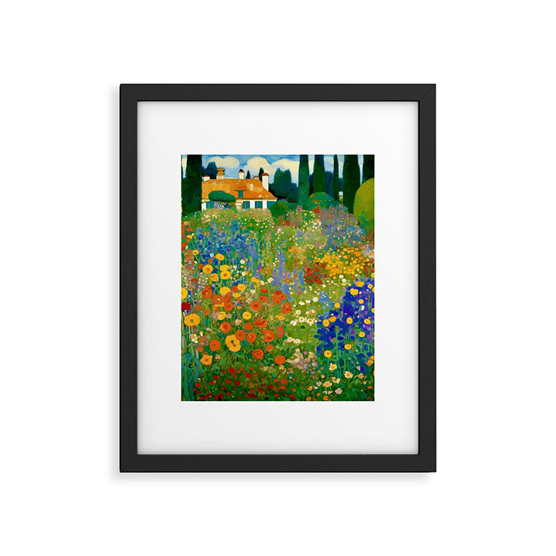 Klimt Flower Garden Colorful Landscape Framed Art Print Gallery Image 6