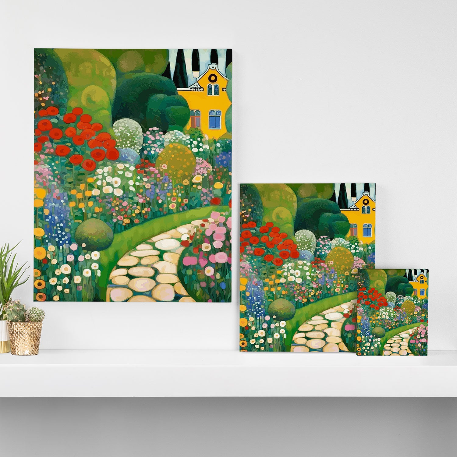 Klimt Garden Floral Landscape Canvas Print Gallery Image 3