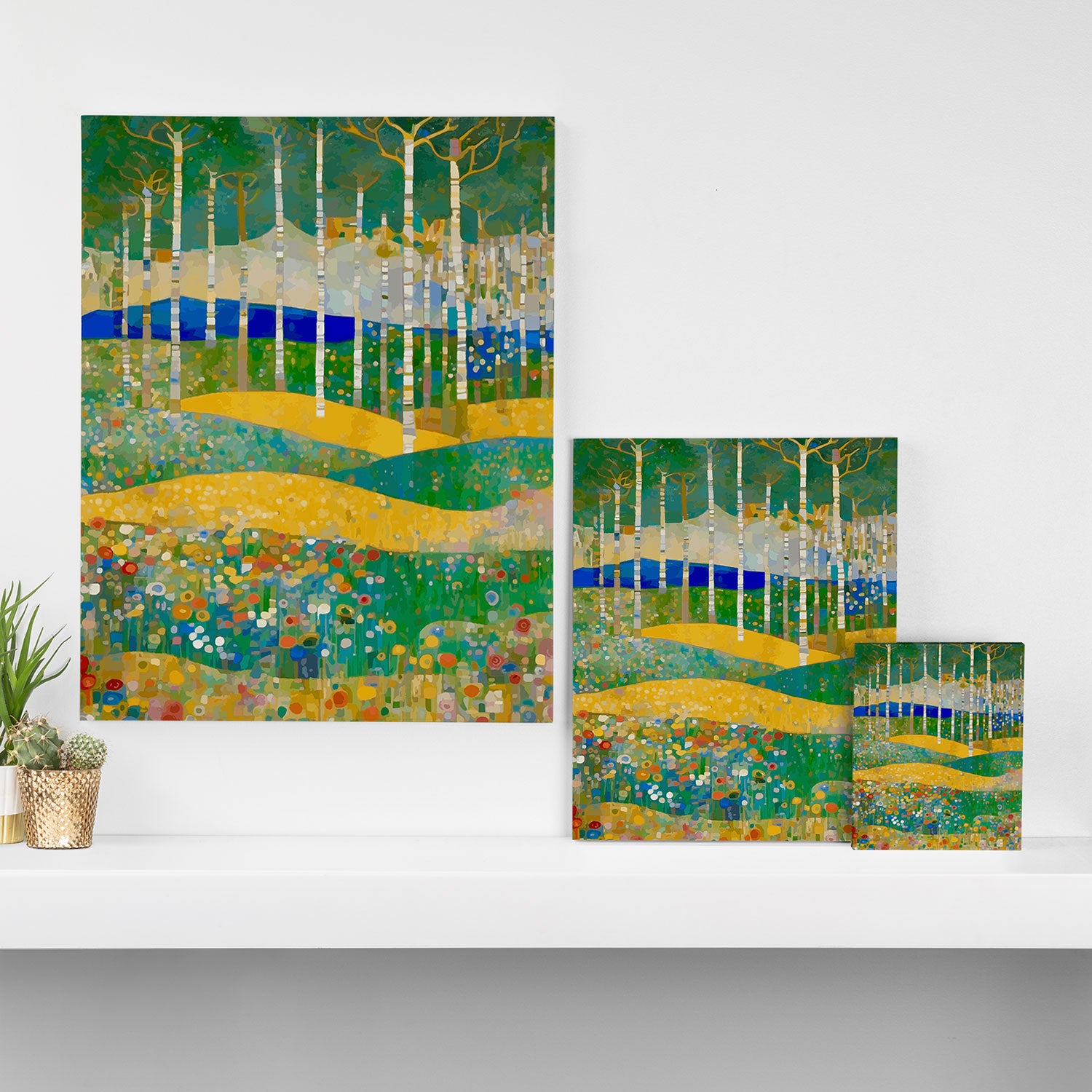 Klimt Style Flower Garden Paradise Canvas Print Gallery Image 3