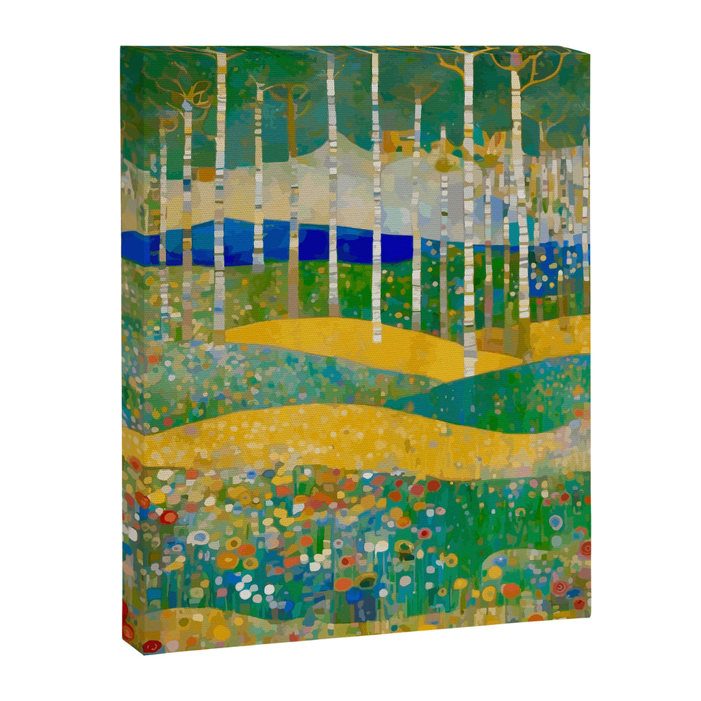 Klimt Style Flower Garden Paradise Canvas Print Gallery Image 3