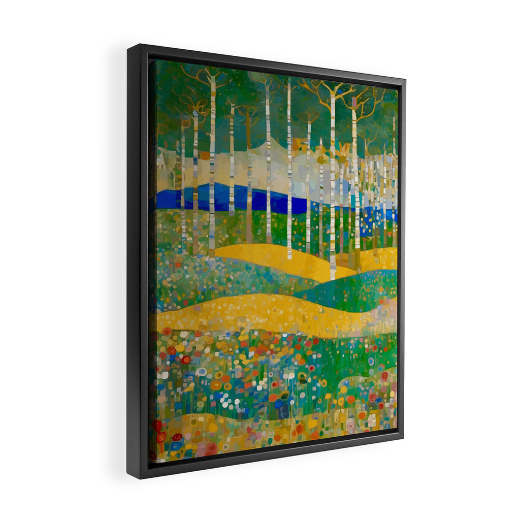 Klimt Style Flower Garden Paradise Framed Canvas Print Gallery Image 2