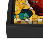 Klimt Style Yellow Roses in Red Vase Framed Canvas Print Gallery Image 3