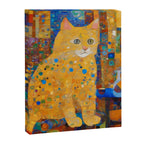 Klimt Tabby Cat in Colorful Room Canvas Print Gallery Image 3