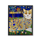 Klimt Tabby Cat in Midnight Garden Framed Canvas Print Gallery Image 8
