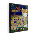 Klimt Tabby Cat in Midnight Garden Framed Canvas Print Gallery Image 2