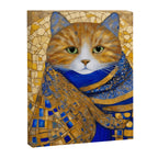 Klimt Tabby Cat with Green Eyes Canvas Print Gallery Image 8