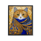 Klimt Tabby Cat with Green Eyes Framed Canvas Print Gallery Image 3